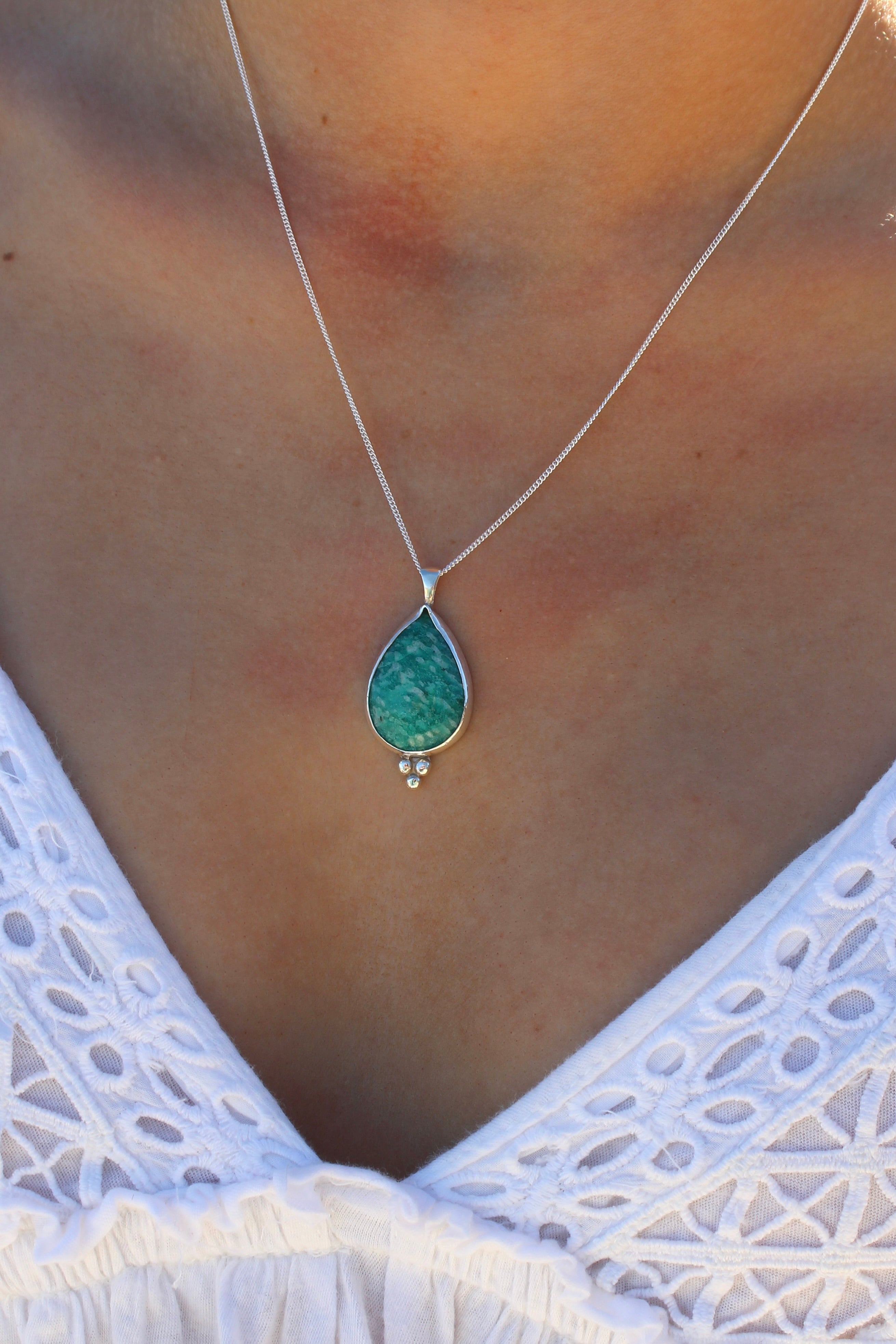 Russian Amazonite Teardrop Pendant (Pendant Only)