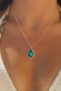 Malachite Chrysocolla Teardrop Necklace