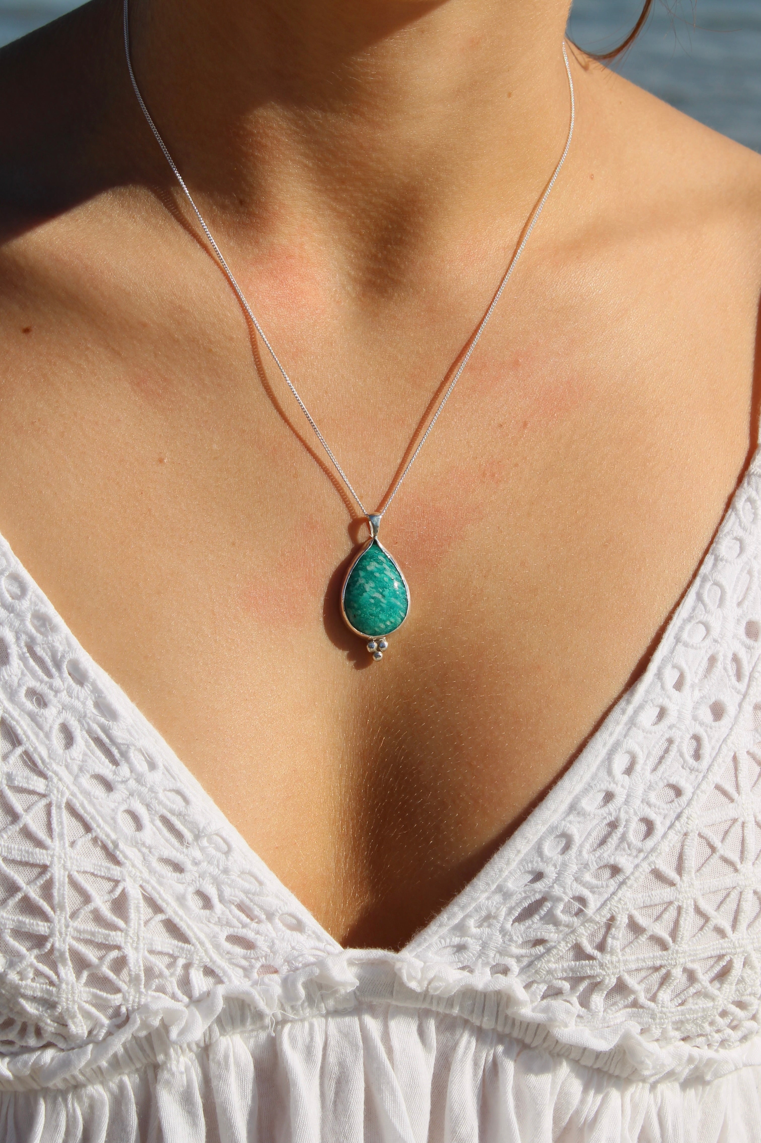 Russian Amazonite Teardrop Pendant (Pendant Only)