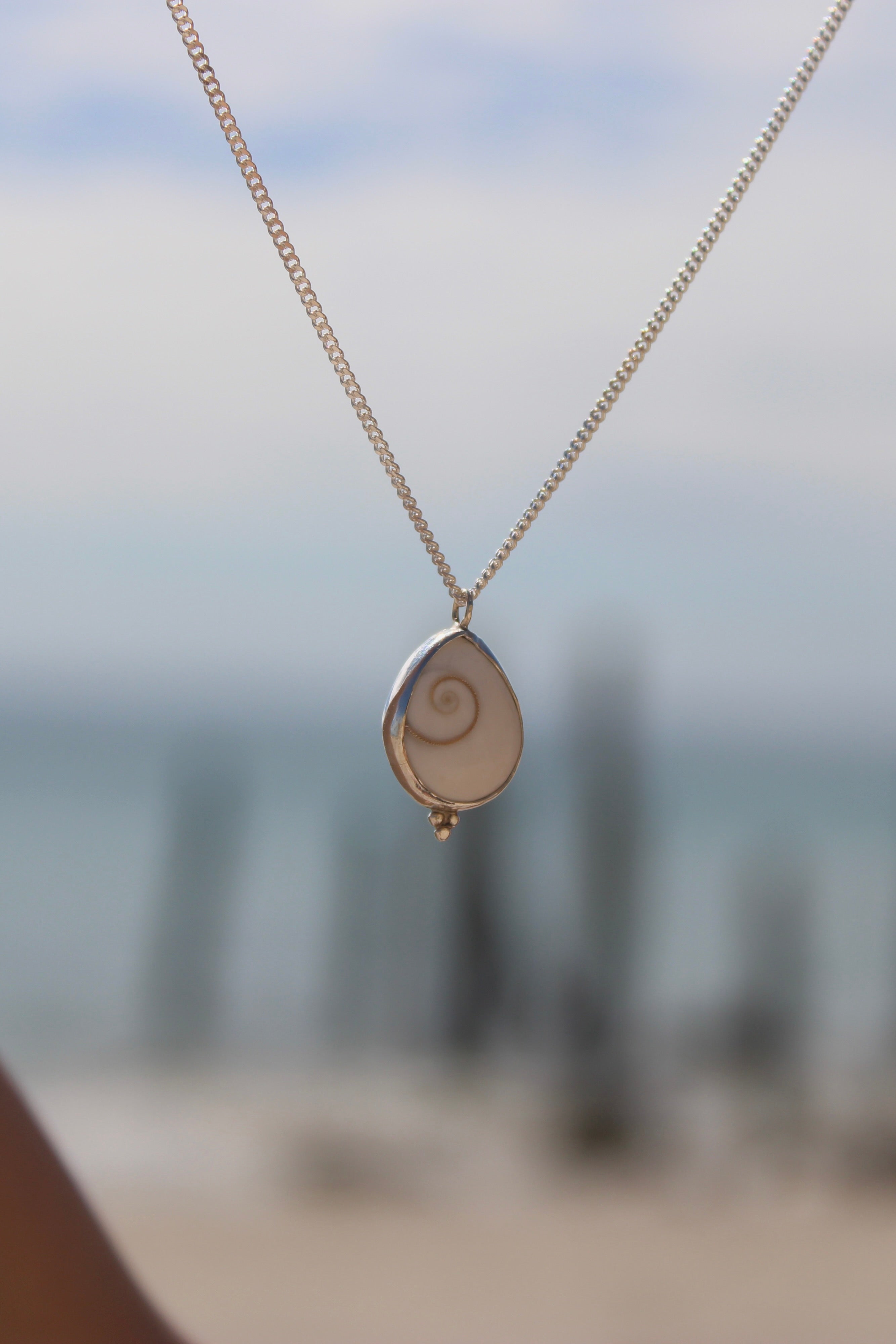 Operculum Shell Tear Drop Necklace