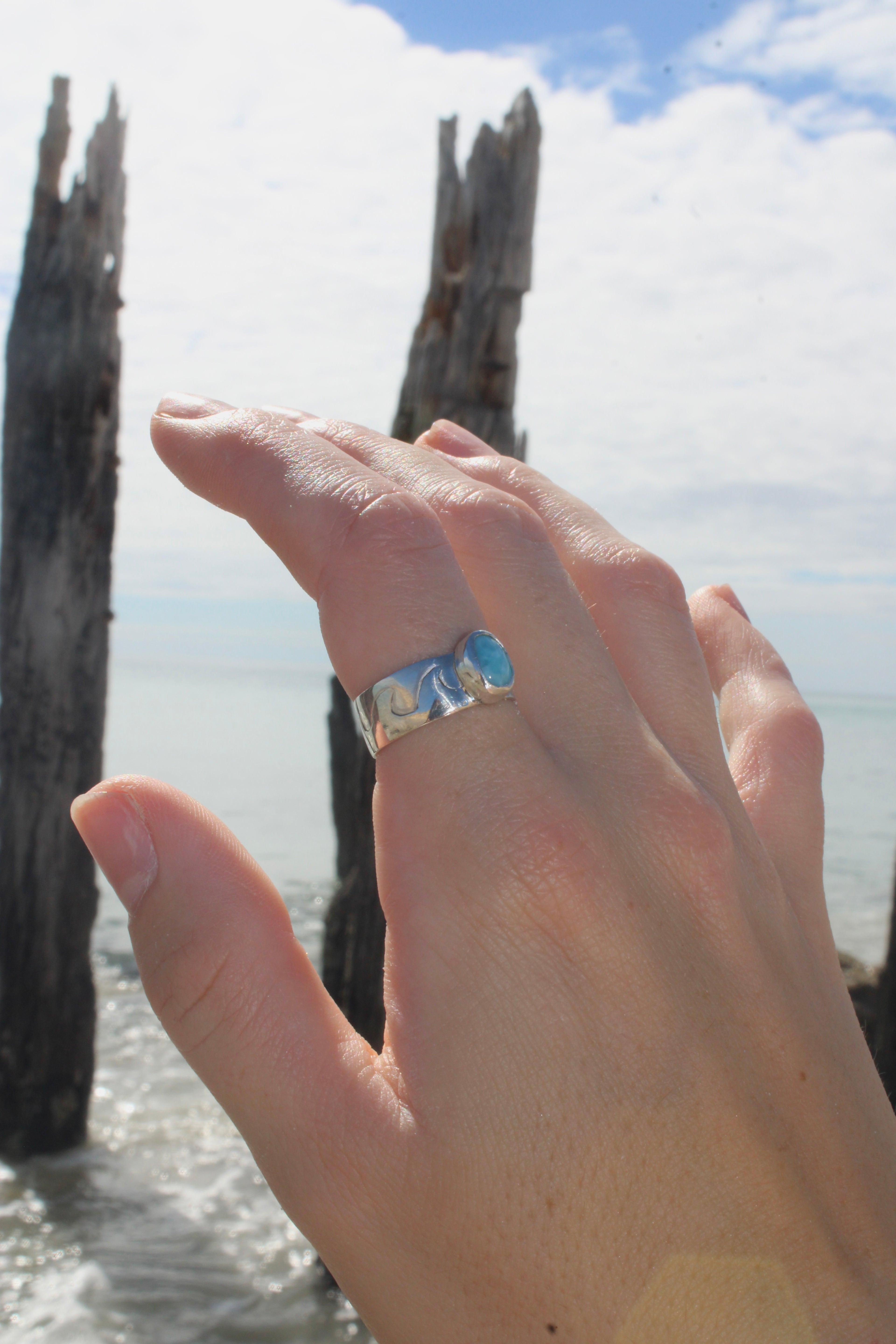 Larimar Wave Ring