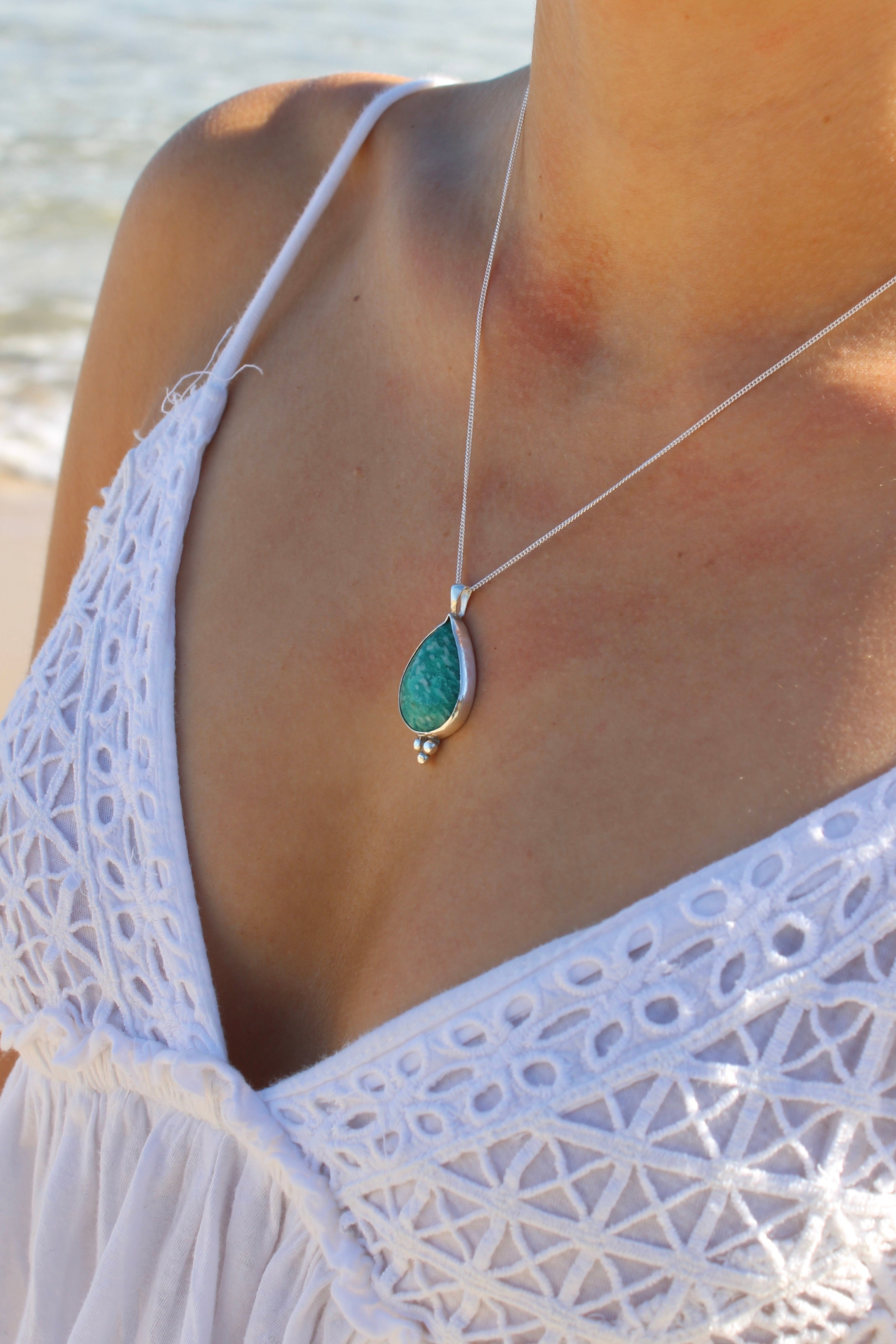 Russian Amazonite Teardrop Pendant (Pendant Only)
