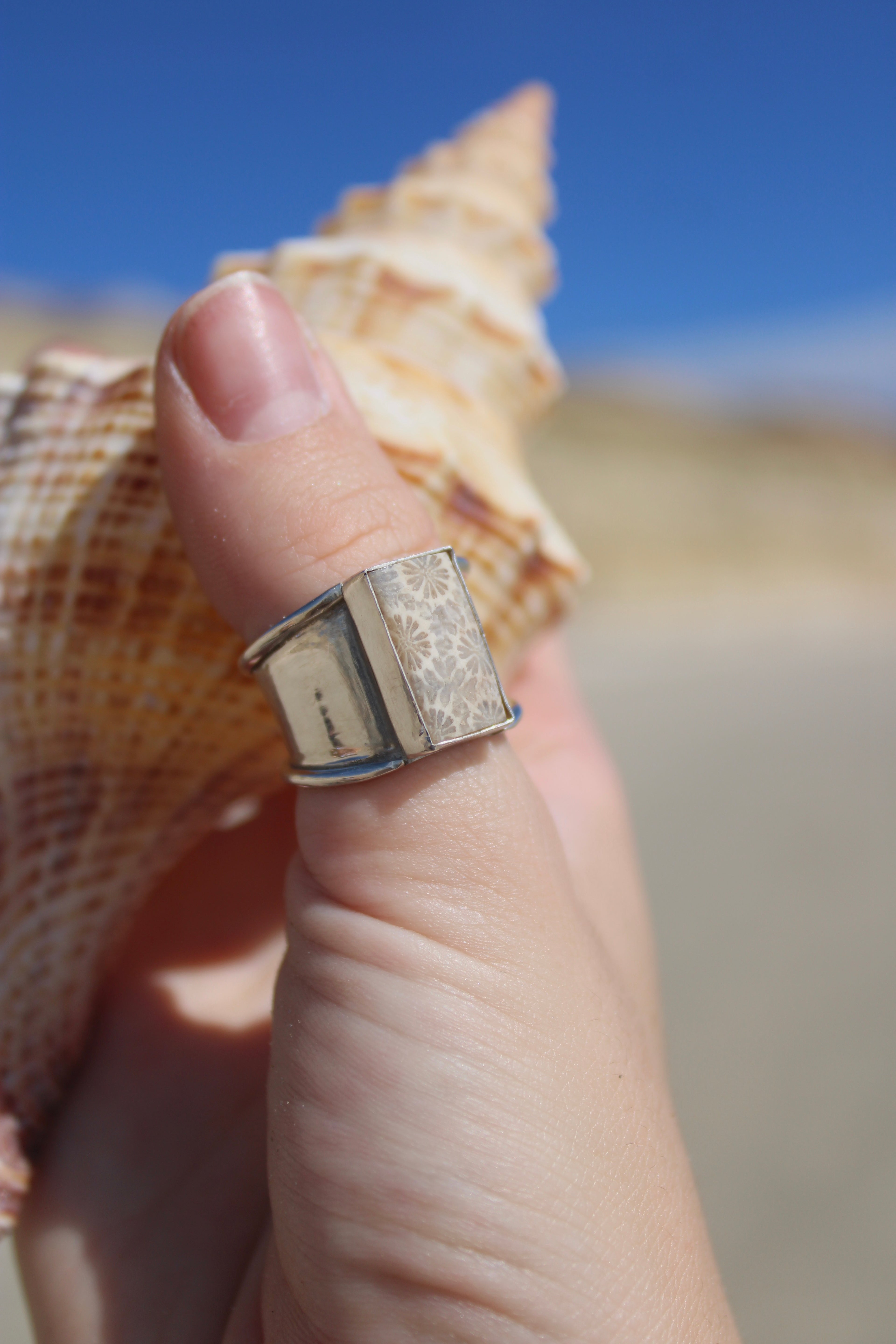 Fossil Coral Chunky Ring