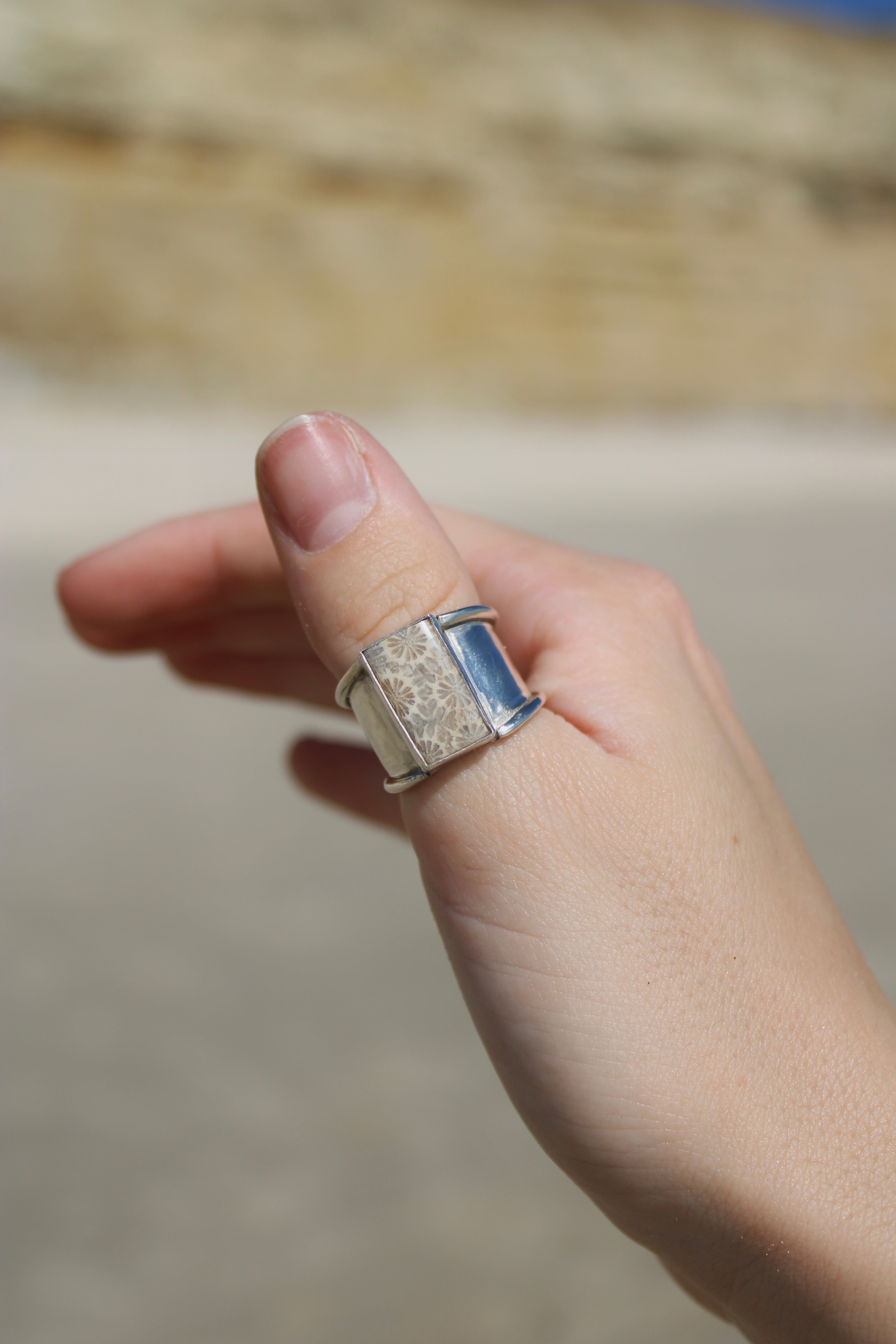 Fossil Coral Chunky Ring